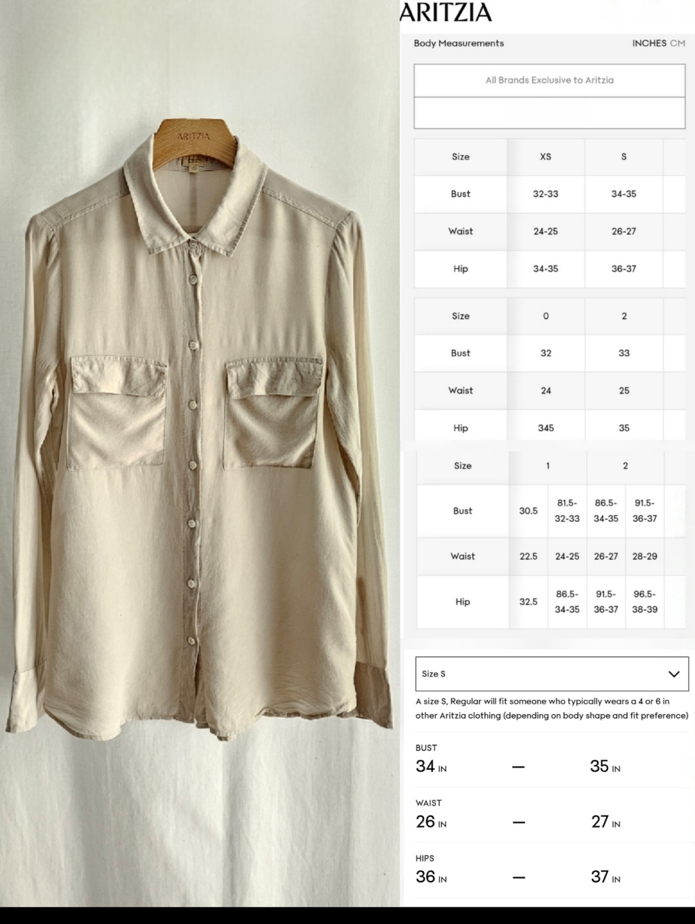 Aritzia Babaton Beige Long Sleeve 100% Silk Button Blouse - Picture 15 of 16